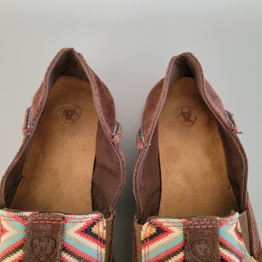 Ariat Ladies Cruiser Brown Moc Toe Loafers Shoes Southwest Aztec Print 6B - Picture 6 of 10